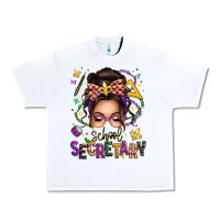 White mardi gras school secretary caucasian messy bun Urban Heavy Tee - texasbilliewilder