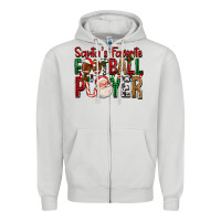 Dove Grey Santa's Favorite Football Player For Christmas Zipper Hoodie - FaDigitalArtStudio