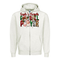 Oatmeal Heather Santa's Favorite Football Player For Christmas Zipper Hoodie - FaDigitalArtStudio