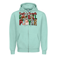 Seafoam Santa's Favorite Football Player For Christmas Zipper Hoodie - FaDigitalArtStudio