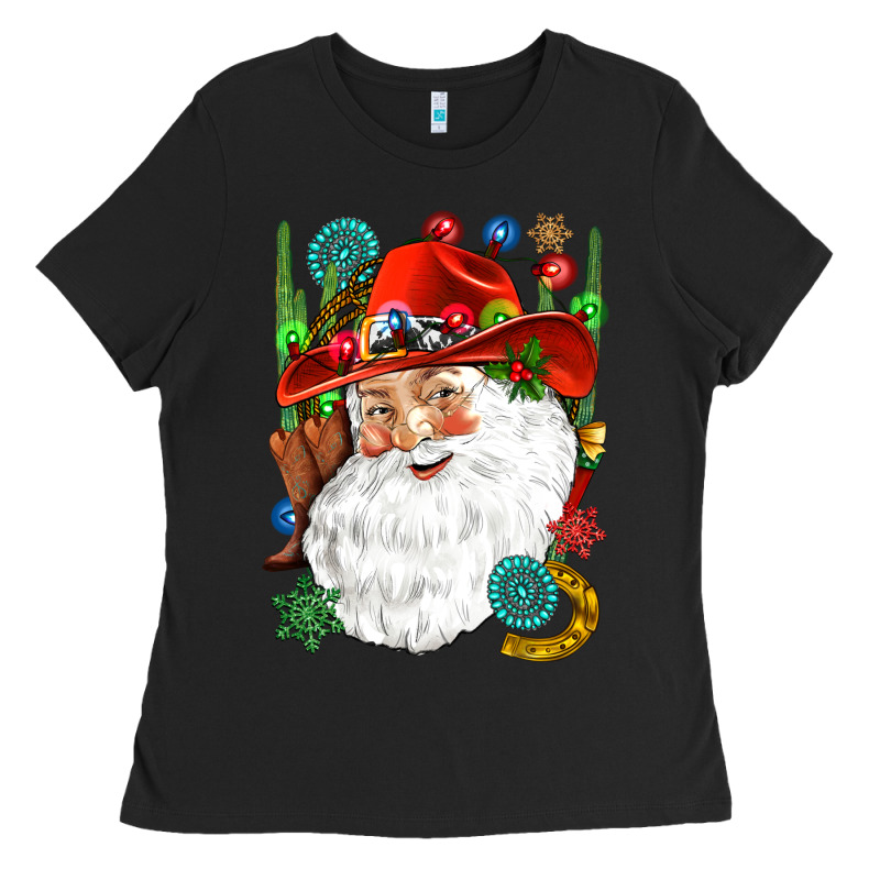 Cowboy Santa Ladies Tee by NancyCooperArtShop | Teevron