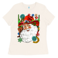 Bone Cowboy Santa Ladies Tee - NancyCooperArtShop