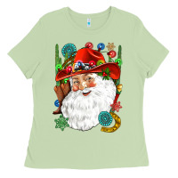Matcha Cowboy Santa Ladies Tee - NancyCooperArtShop