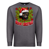 Charcoal Heather meowy christmas Premium Sweatshirt - CowhideDigitalArt