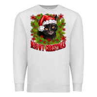 Oatmeal Heather meowy christmas Premium Sweatshirt - CowhideDigitalArt