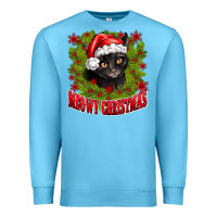 Ocean Blue meowy christmas Premium Sweatshirt - CowhideDigitalArt