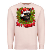 Pale Pink meowy christmas Premium Sweatshirt - CowhideDigitalArt