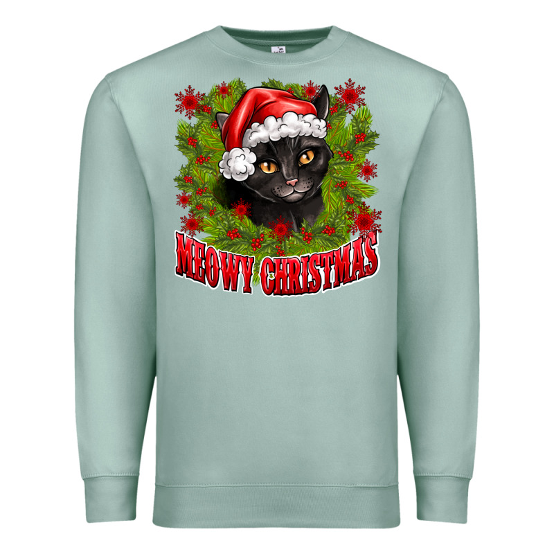 Meowy Christmas Premium Sweatshirt by CowhideDigitalArt | Teevron