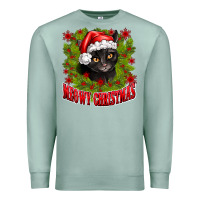Seafoam meowy christmas Premium Sweatshirt - CowhideDigitalArt
