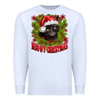 White meowy christmas Premium Sweatshirt - CowhideDigitalArt