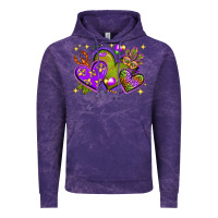 Cloud Purple Mardi Gras hearts Vintage Hoodie - NancyCooperArtShop