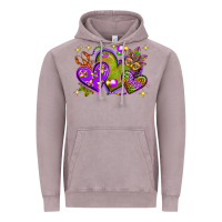 Vintage Zinc Mardi Gras hearts Vintage Hoodie - NancyCooperArtShop