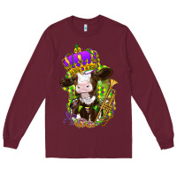Burgundy Mardi Gras Cow Long Sleeve Tee - HowdyJamesFarm