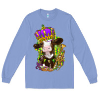 Colony Blue Mardi Gras Cow Long Sleeve Tee - HowdyJamesFarm