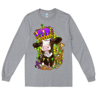 Heather Grey Mardi Gras Cow Long Sleeve Tee - HowdyJamesFarm