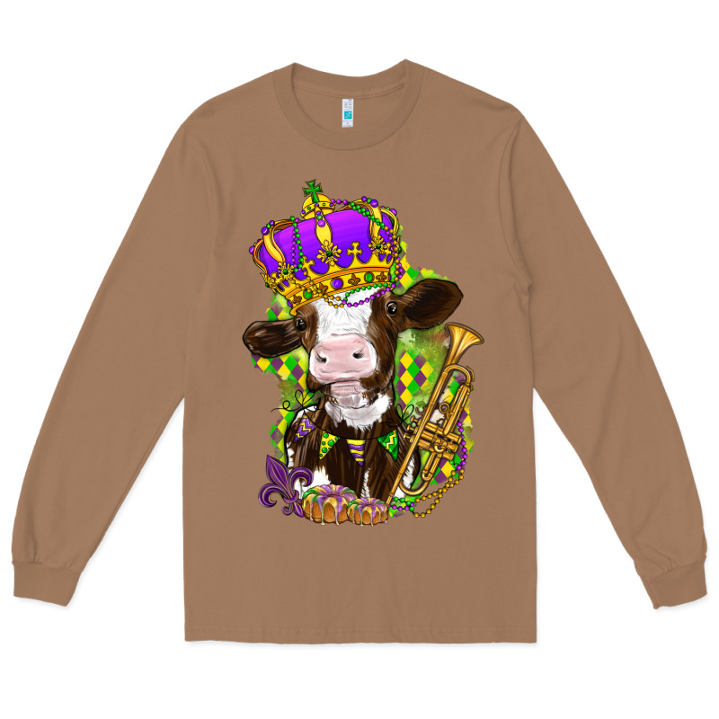 Mardi Gras Cow Long Sleeve Tee by HowdyJamesFarm | Teevron