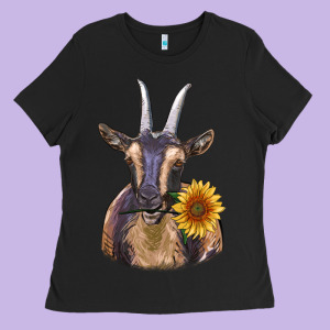 Dark Goat Ladies Tee Designed By Ranaportraitstore
