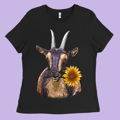 Dark Goat Ladies Tee Designed By Ranaportraitstore
