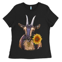 Black dark goat Ladies Tee - RanaPortraitStore
