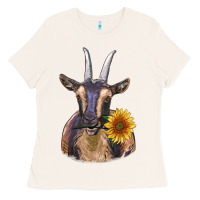 Bone dark goat Ladies Tee - RanaPortraitStore