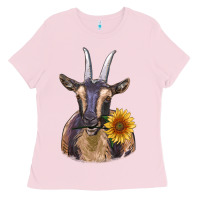 Bubblegum Pink dark goat Ladies Tee - RanaPortraitStore