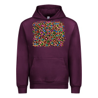 Mauve Wine leopard with multiple color glitters Urban Hoodie - Artiststas