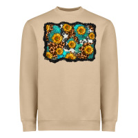 Mushroom cowhide leopard turquoise sunflowers pattern olivia Heavyweight Sweatshirt - OliviaCreatesArt