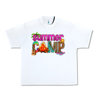 White summer camp Urban Heavy Tee - NancyCooperArtShop