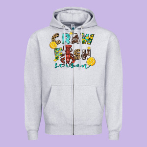 Crawfish Season 2 Zipper Hoodie Designed By Fadigitalartstudio