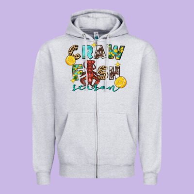 Crawfish Season 2 Zipper Hoodie Designed By Fadigitalartstudio