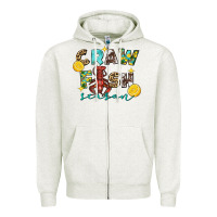 Oatmeal Heather crawfish season 2 Zipper Hoodie - FaDigitalArtStudio
