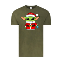 Baby Yoda Christmas Santa Claus Vintage Tee | Teevron