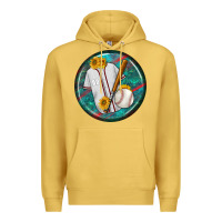 Antique Gold baseball with sunflower round earrings Premium Hoodie - BundleAndBundleShop