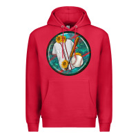 Cardinal baseball with sunflower round earrings Premium Hoodie - BundleAndBundleShop