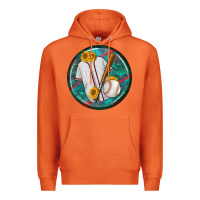 Carrot baseball with sunflower round earrings Premium Hoodie - BundleAndBundleShop