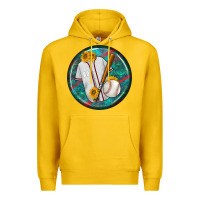 Lemon baseball with sunflower round earrings Premium Hoodie - BundleAndBundleShop