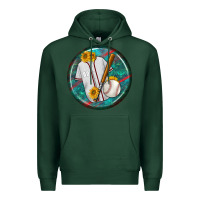 Sports Green baseball with sunflower round earrings Premium Hoodie - BundleAndBundleShop