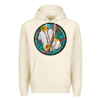 Tofu baseball with sunflower round earrings Premium Hoodie - BundleAndBundleShop
