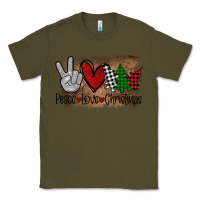 Army Green Peace Love Christmas Classic Tee - Bettercallsaul