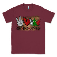 Burgundy Peace Love Christmas Classic Tee - Bettercallsaul