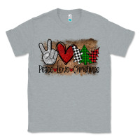 Heather Grey Peace Love Christmas Classic Tee - Bettercallsaul