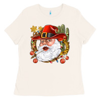Bone Cowboy Santa Ladies Tee - NancyCooperArtShop