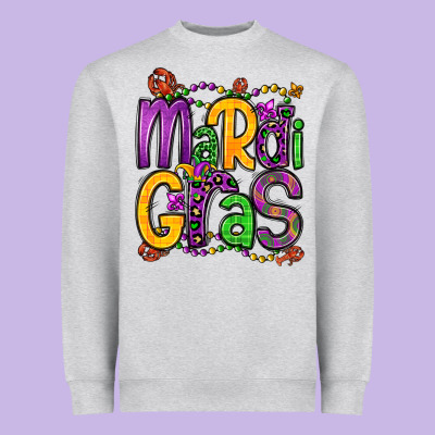 Mardi Gras Heavyweight Sweatshirt Designed By Oliviacreatesart