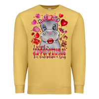 Antique Gold i want hippopotamus for valentines day Premium Sweatshirt - CowhideDigitalArt