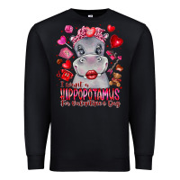 Black i want hippopotamus for valentines day Premium Sweatshirt - CowhideDigitalArt