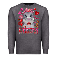 Charcoal Heather i want hippopotamus for valentines day Premium Sweatshirt - CowhideDigitalArt