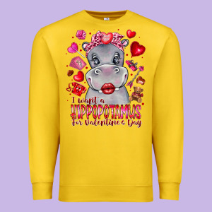 I Want Hippopotamus For Valentines Day Premium Sweatshirt Designed By Cowhidedigitalart