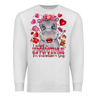 Oatmeal Heather i want hippopotamus for valentines day Premium Sweatshirt - CowhideDigitalArt