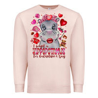Pale Pink i want hippopotamus for valentines day Premium Sweatshirt - CowhideDigitalArt