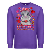 Purple i want hippopotamus for valentines day Premium Sweatshirt - CowhideDigitalArt